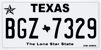 TX license plate BGZ7329