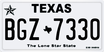 TX license plate BGZ7330