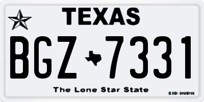 TX license plate BGZ7331