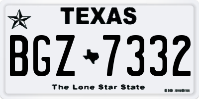 TX license plate BGZ7332