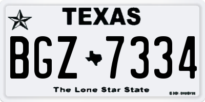 TX license plate BGZ7334