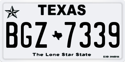 TX license plate BGZ7339