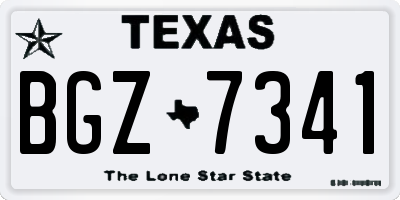TX license plate BGZ7341
