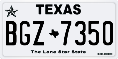 TX license plate BGZ7350