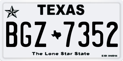 TX license plate BGZ7352