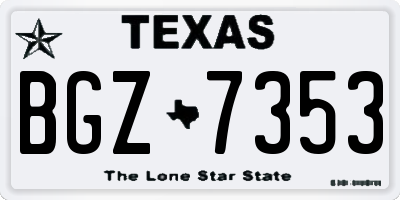 TX license plate BGZ7353