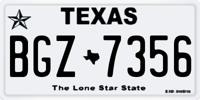 TX license plate BGZ7356