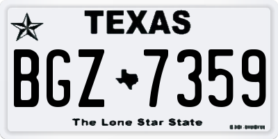 TX license plate BGZ7359