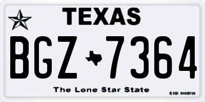 TX license plate BGZ7364