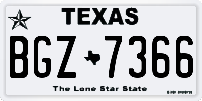 TX license plate BGZ7366