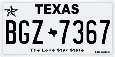 TX license plate BGZ7367