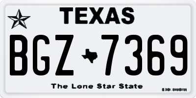 TX license plate BGZ7369