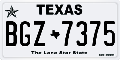 TX license plate BGZ7375