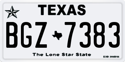 TX license plate BGZ7383