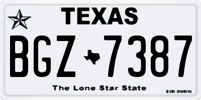 TX license plate BGZ7387