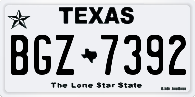 TX license plate BGZ7392