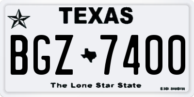 TX license plate BGZ7400