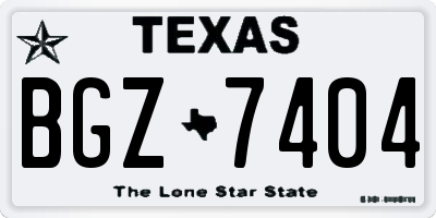 TX license plate BGZ7404