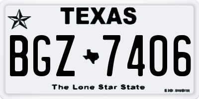 TX license plate BGZ7406