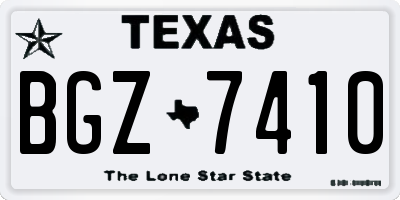 TX license plate BGZ7410