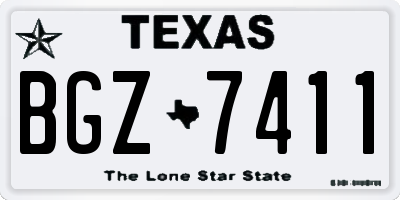 TX license plate BGZ7411