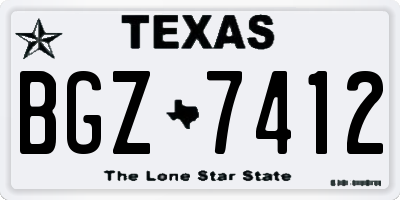 TX license plate BGZ7412