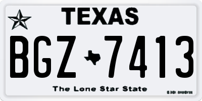 TX license plate BGZ7413