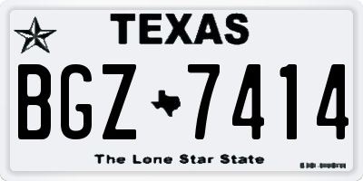 TX license plate BGZ7414
