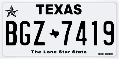 TX license plate BGZ7419