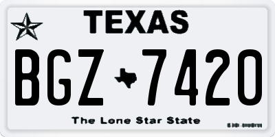 TX license plate BGZ7420