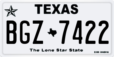 TX license plate BGZ7422