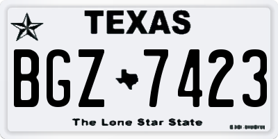 TX license plate BGZ7423