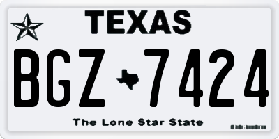 TX license plate BGZ7424