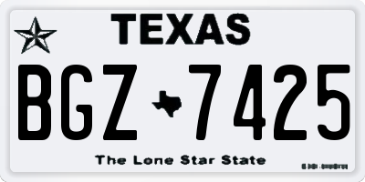 TX license plate BGZ7425