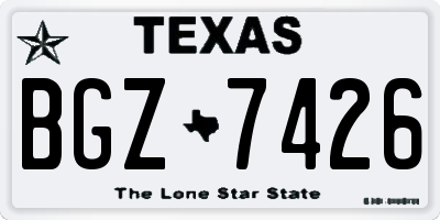 TX license plate BGZ7426