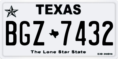 TX license plate BGZ7432