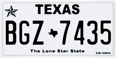 TX license plate BGZ7435