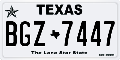 TX license plate BGZ7447