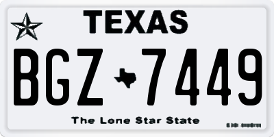 TX license plate BGZ7449