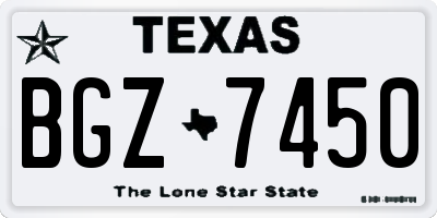 TX license plate BGZ7450