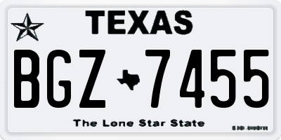 TX license plate BGZ7455