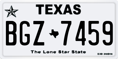 TX license plate BGZ7459