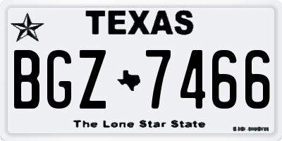 TX license plate BGZ7466