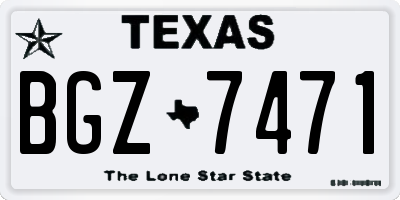 TX license plate BGZ7471