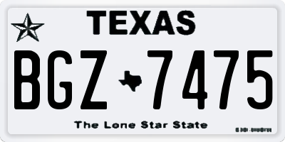 TX license plate BGZ7475
