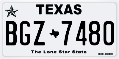 TX license plate BGZ7480