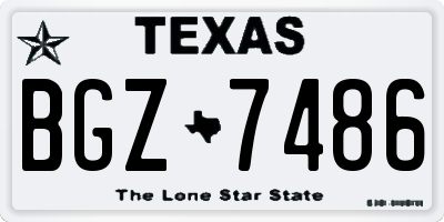TX license plate BGZ7486