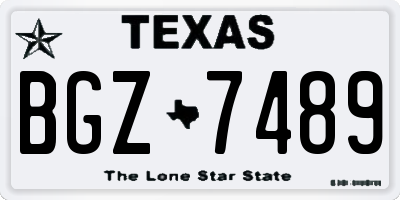 TX license plate BGZ7489