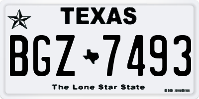 TX license plate BGZ7493