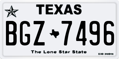 TX license plate BGZ7496